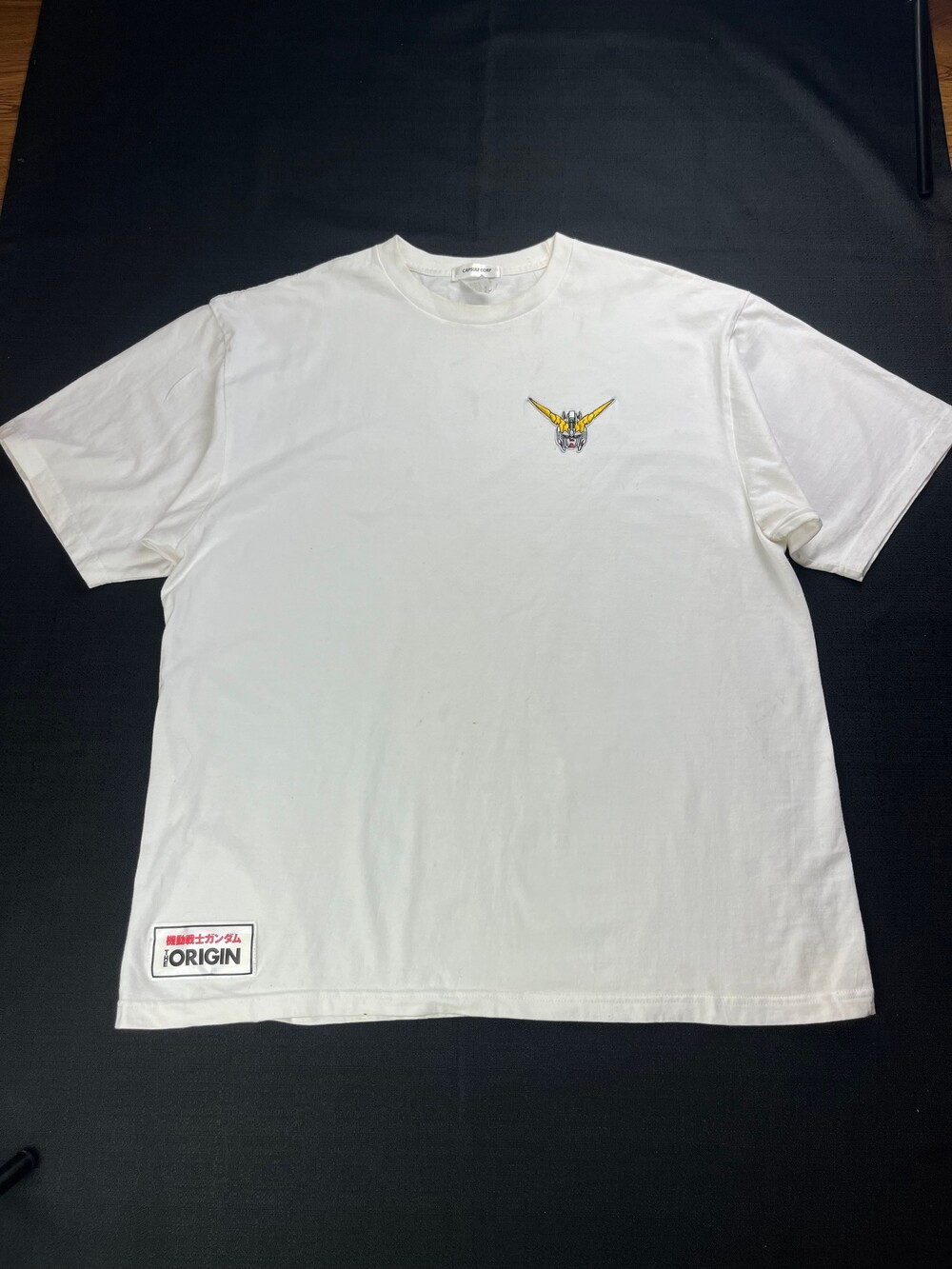 Capsule Corp XXXL White Cotton T-shirt Gundam Embroidered Graphic Tee